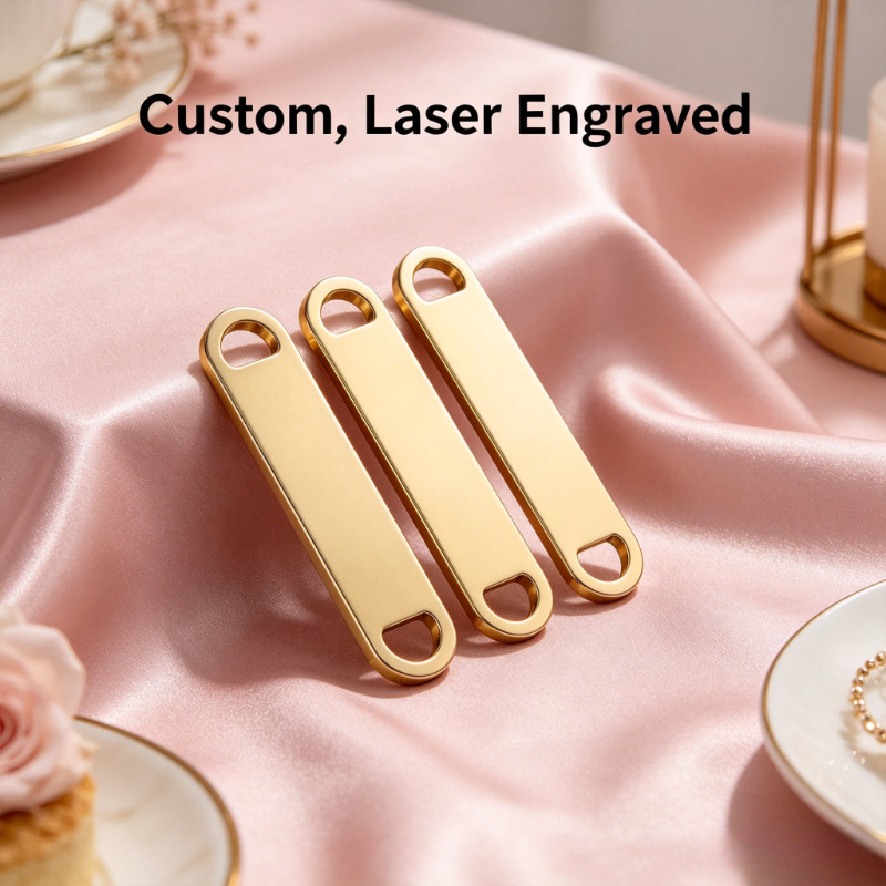 TEMU 10 pezzi di targhette in metallo personalizzate con incisione laser, targhette ID con in acciaio inossidabile a foro