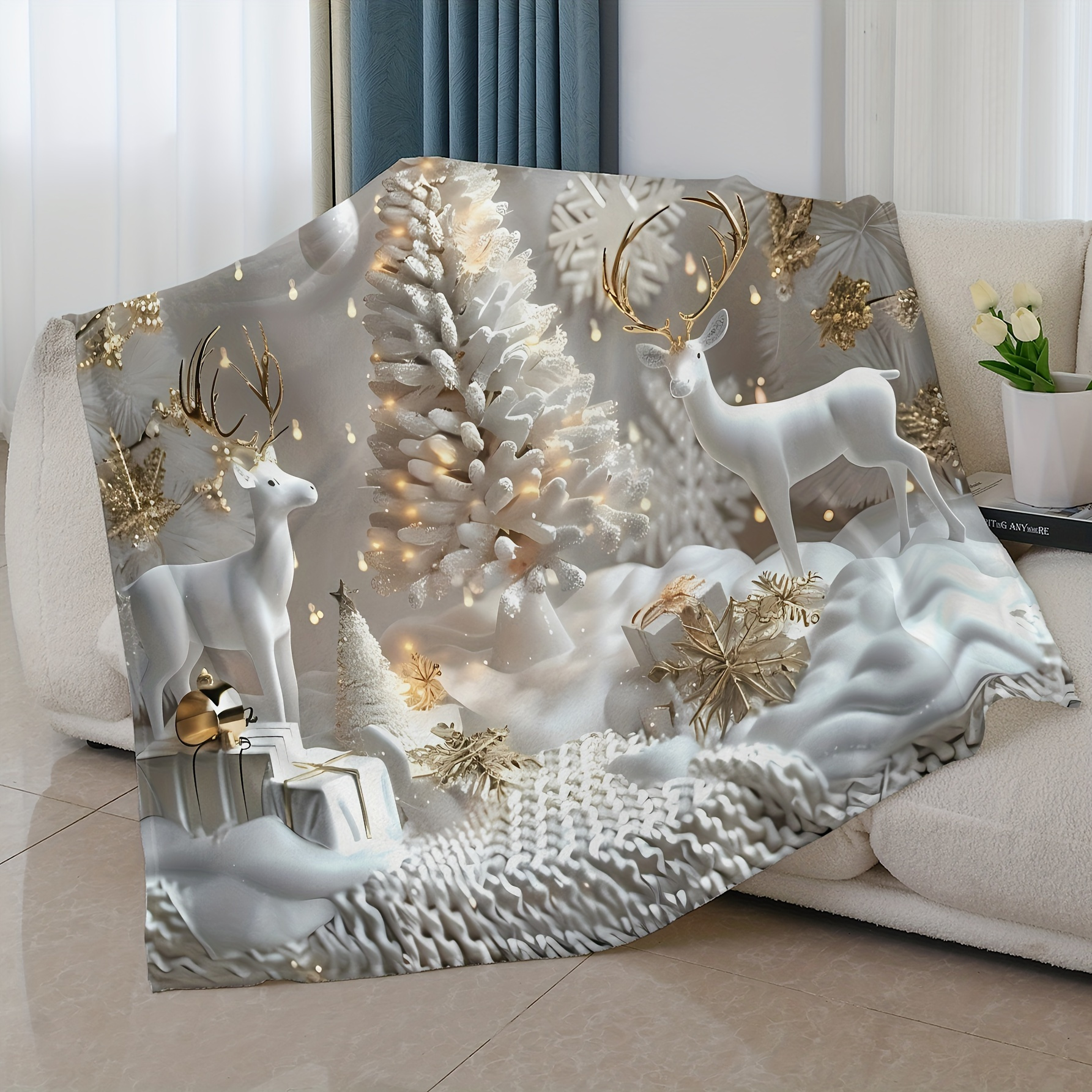 TEMU In Stockchristmas , Soft Blankets Soft Christmas Blankets Comfortable Winter Throws For Sofas, Beds, Offices And Travel Ideal Holiday Gifts , ,