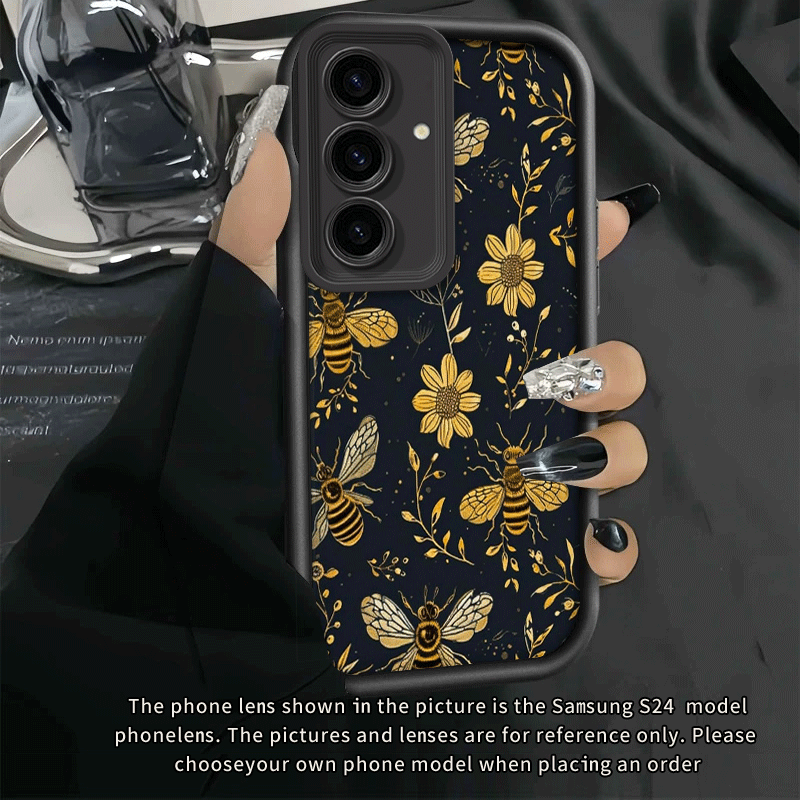 TEMU Creative Yellow Flower Bee New Phone Case For Galaxy S25 Ultra/s25 Plus/s25/s24 Ultra/s24 Plus/s24 Fe/s24/s23 Ultra/s23 Fe/s23/s23+/s22