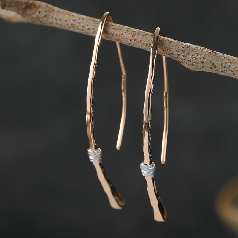 TEMU Boucles d'oreilles martelées faites à , avec un style de design tissé , dotées d'une grande boucle d'oreille facile à installer, sont un