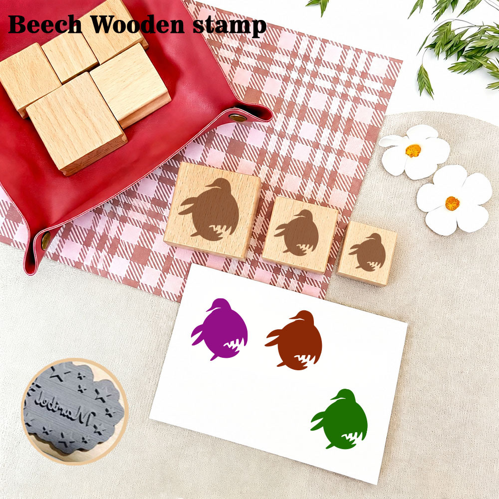 Wooden Vintage Abstract Fish Stamp for Journals and Invitations