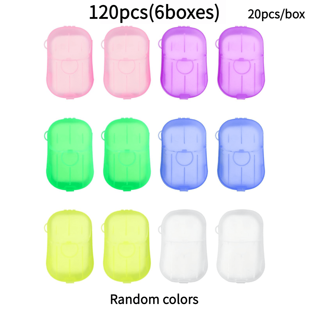 80/120pcs Portable Paper Soap Sheets- Hand&   Care Soap Pads, Portable Cleaning Tools, Suitable for Home, Camping and Hiking.