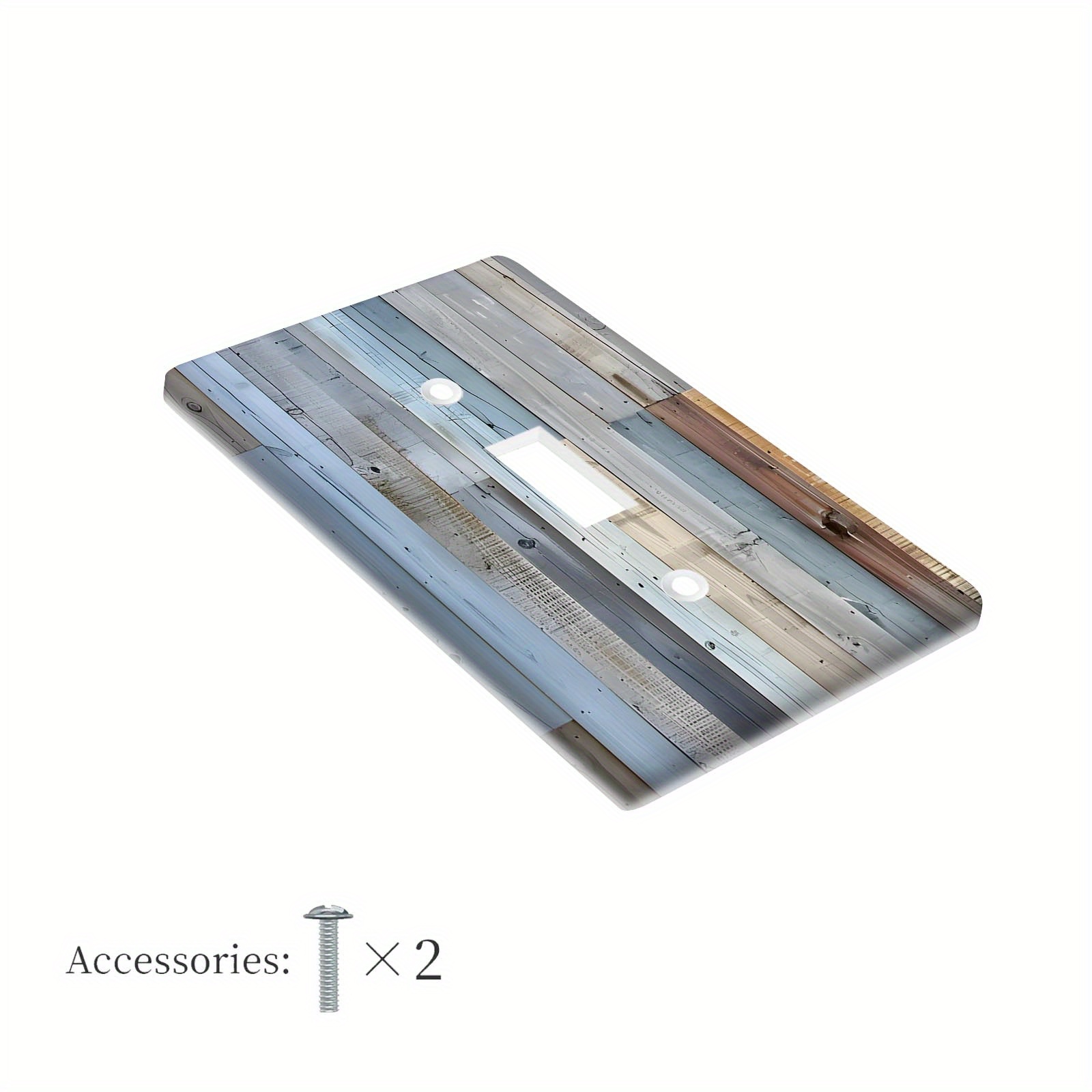 TEMU 1pc 1gang/2gang Wood Plank Texture Printed Decor Print Light Switch Plate Cover For Bedroom Bathroom Living Room Home Wall Panel Decor
