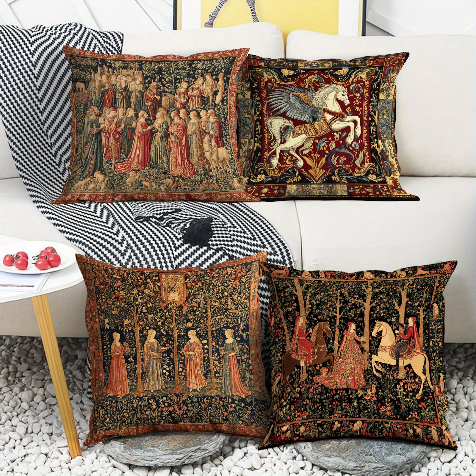 

4pcs , , Polyester, Zippered, , For , , , Car, Sofa, Decor - No