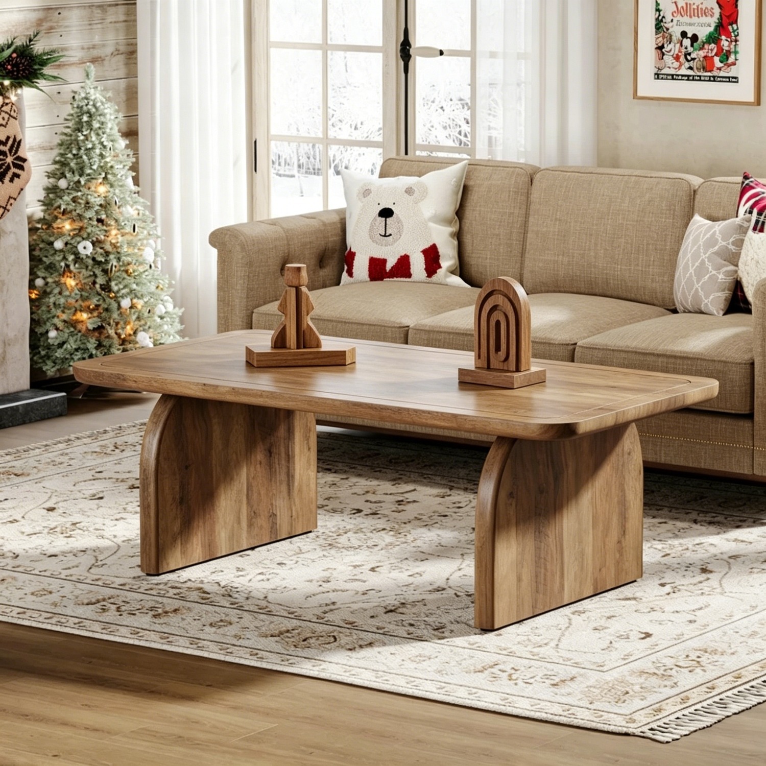 Rectangular Coffee Table 120cm, Modern Central Cocktail Table For Room