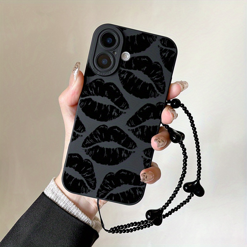 TEMU Premium Silicone Shockproof Phone Case Featuring A Design And Heart Lanyard, Compatible With Iphone Models 16, 15, 14, 13, 12, , , Xs, Xr, Mini,