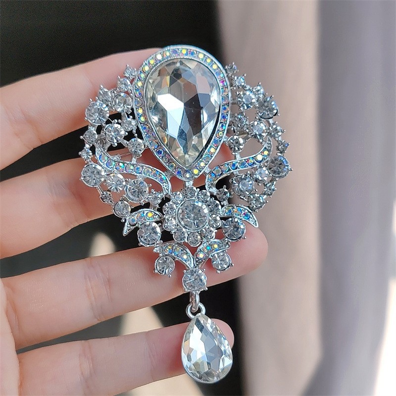 TEMU 1 broche de moda versátil, elegante estilo de agua para mujer, ideal para banquetes y celebraciones festivas