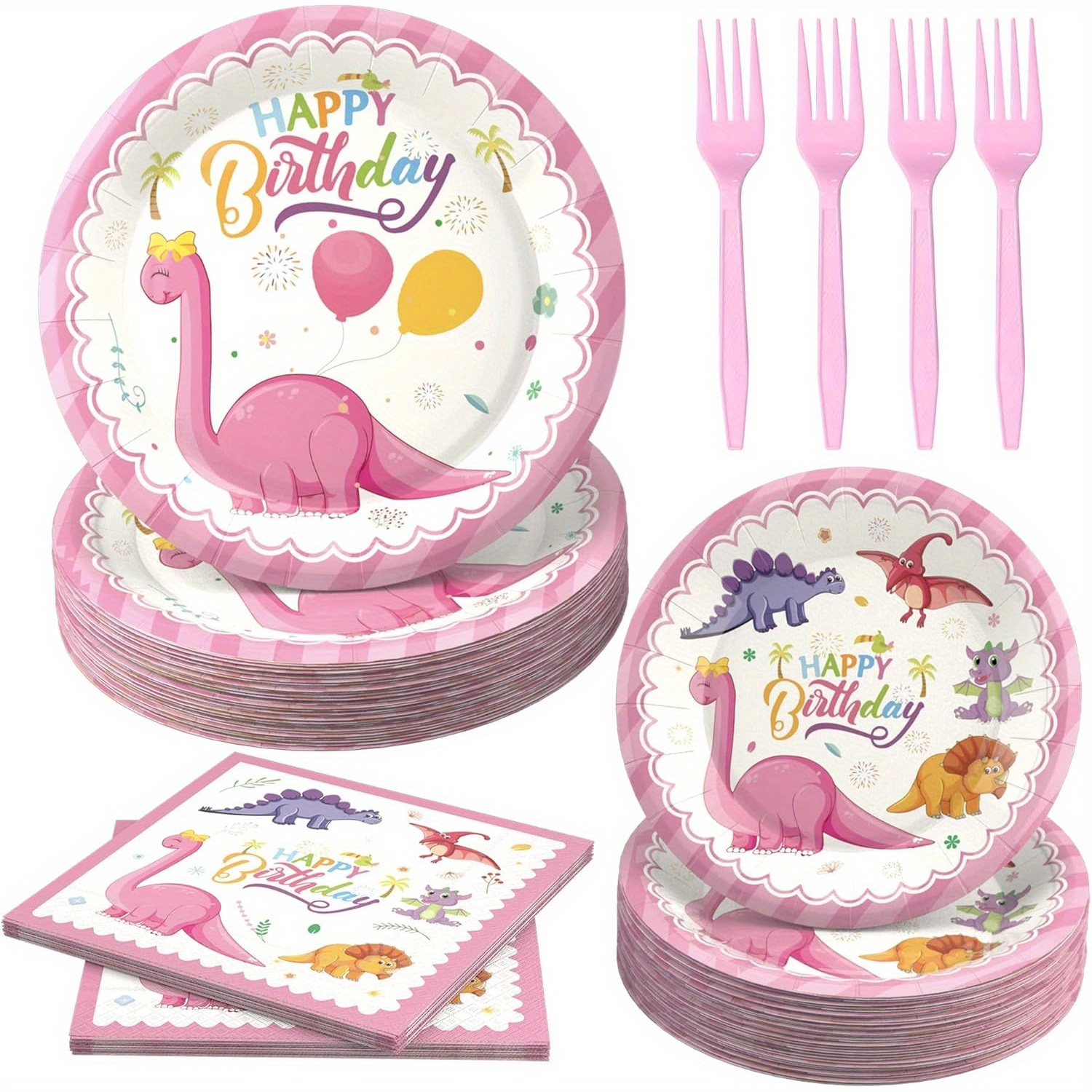 Dinosaur Birthday Party Decorations For Girls - Pink