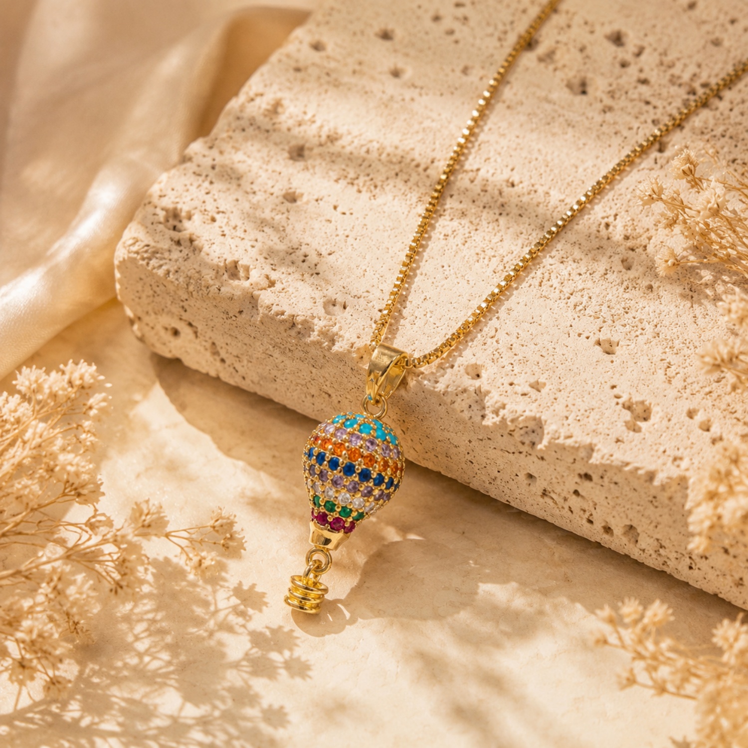 TEMU Collana con aerostatico , 1 pz - Elegante ciondolo con a scatola retr簷 e , delicata, adatta per uso , regalo di gioielli per feste , accessorio