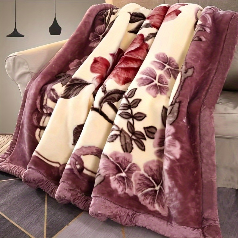 TEMU Thickened Brushed Blanket, Double-layer Thickened Soft Long , Double-sided Velvet, Suitable For Winter Dormitory, Office, And Sofa Velvet Quilt