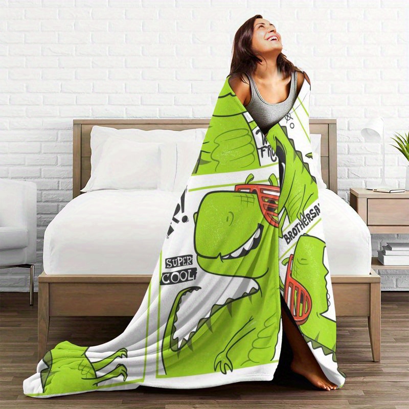 Kids Bedding Dino Throw Blanket OHS Kids Teddy Fleece Dinosaur