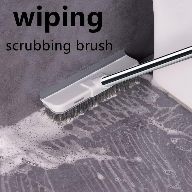 

Multi-surface Scrub Brush With Bristles, Long Handle Floor Scrubber, Manual, Plastic, For Deep Cleaning Decks, Bathrooms, Bathtubs, Tile Grout, Kitchens, Pools, Patios, Garages