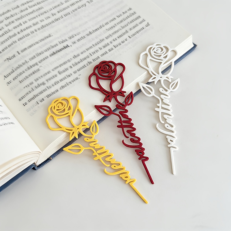 TEMU a forma per San, clip per con scritta "San ", decorazione per libri con fiori carini, regalo per appassionati di ( casuale)