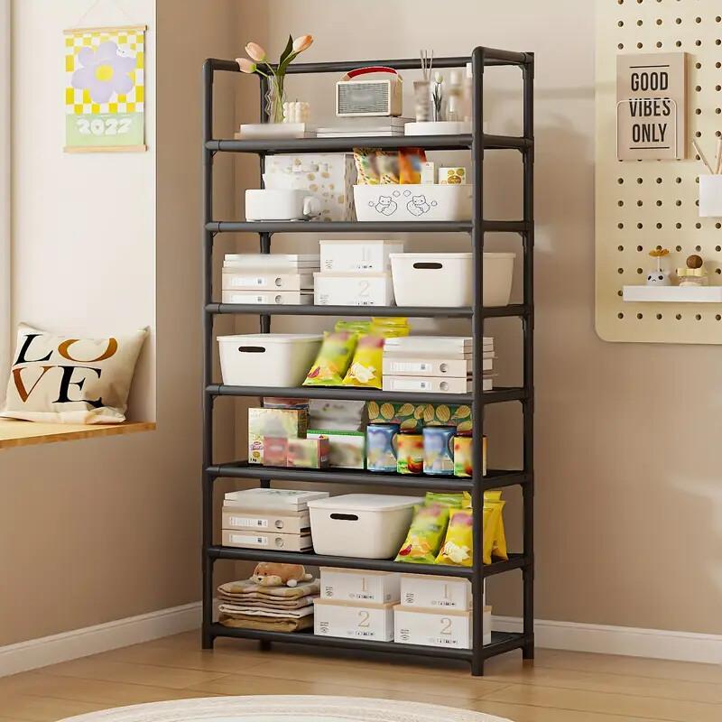 7 Tiers Large Capacity Storage Rack, Multi-functional Storage Rack, Simple Shoe Rack, - Easy To Assemble, Durable, Perfect For Home And Dormitory, Office, Utility Racks