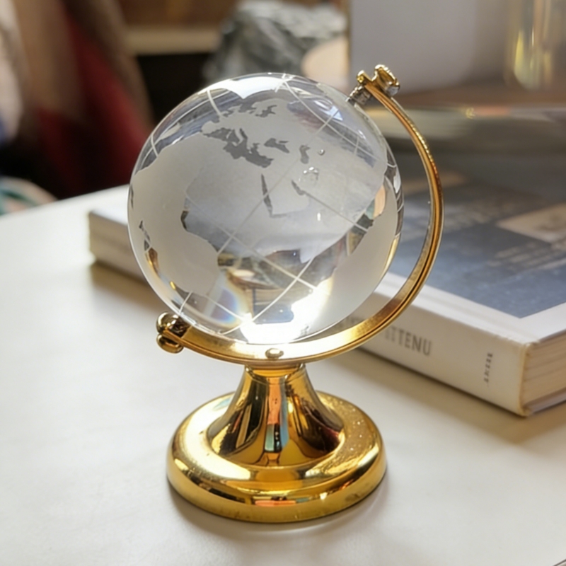 TEMU 1pc Transparent Crystal Suitable For Home Office Decor, Miniature Map Ornament, Plastic For / Decoration, Luxury Tabletop Gift For, Photography