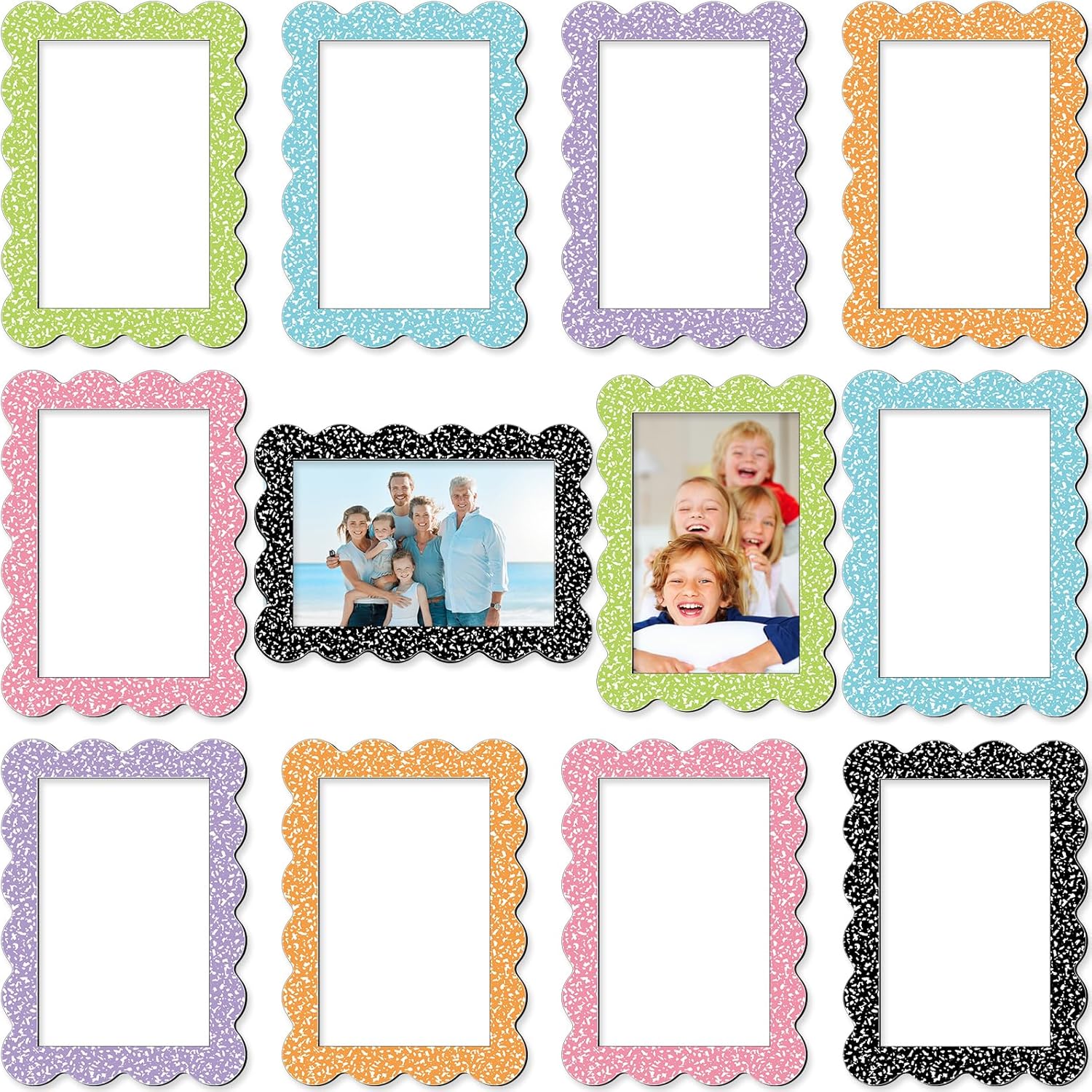 TEMU 12pcs 4 X 6 Inch Magnetic Photo Frames, Lace Magnetic Picture Frames For Refrigerator Decoration, Multicolor Fridge Magnet Photo Stickers,