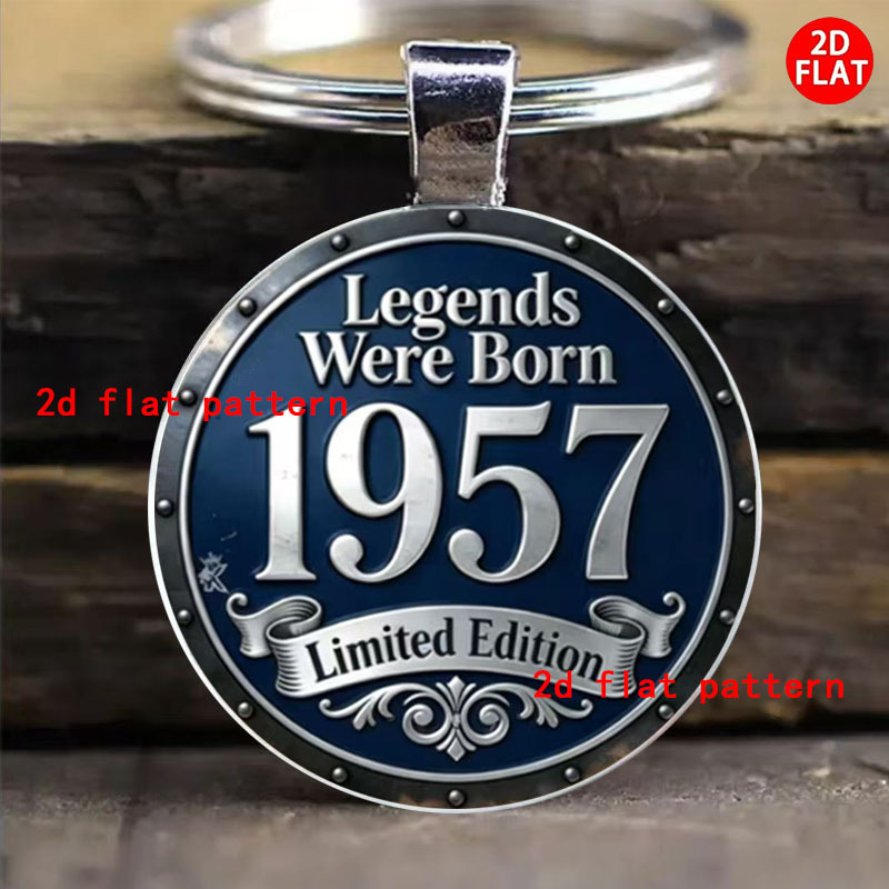 TEMU Portachiavi 2D Piatto Retr簷 Limitata 1957, per Decorare Borse e Chiavi 'Auto, di Regali Commemorativi, Regali per Natale, del Ringraziamento,