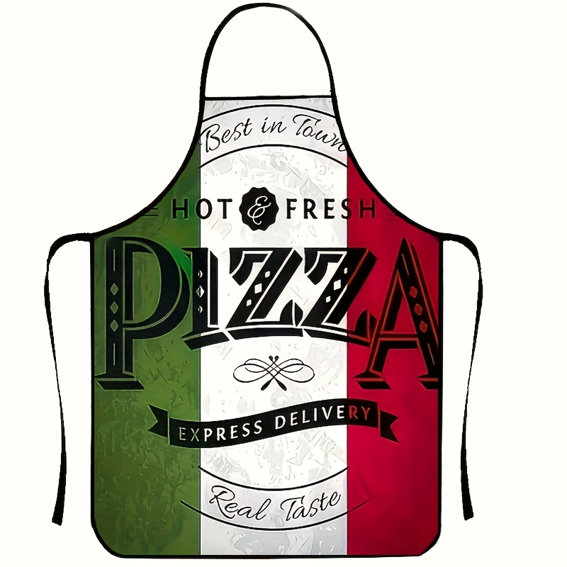 TEMU Tablier de pizza italien 1 pièce avec imprimé de pizza - Bavoir de cuisine sur le thème italien adapté pour , , la préparation de pizza, tablier