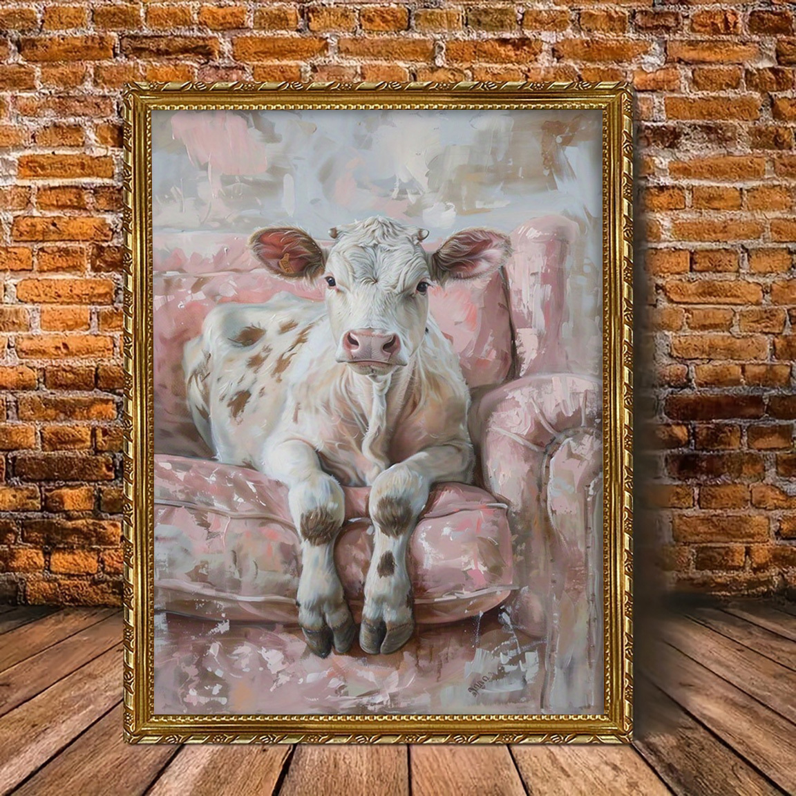 

Cow On Sofa Art, 12x16" - Decor For , For , , , And -