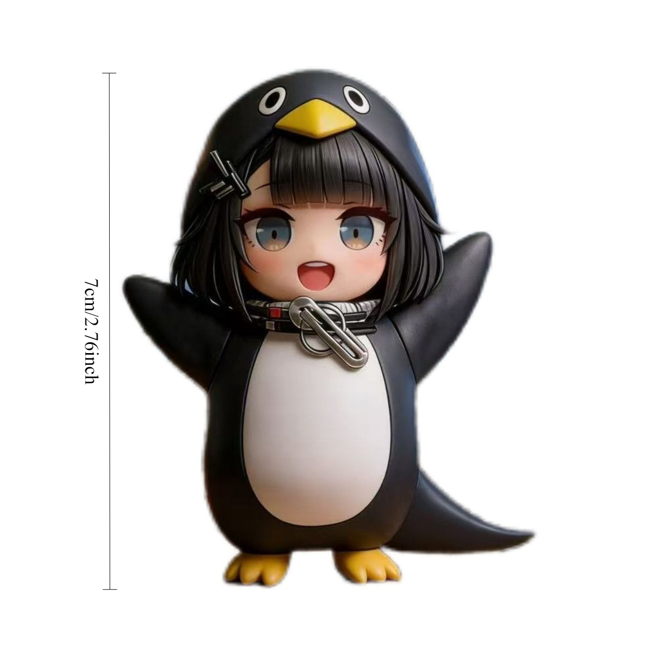 TEMU Pack Of 2 Adorable Penguin Figurines - Top Version Croaking Penguin Models With Penguin Ornament, Suitable For Office Desk Decor, Couple Gifts,