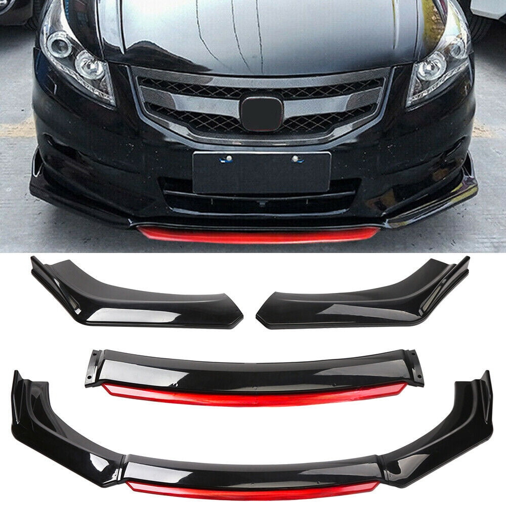 TEMU Universal Car 4pcs Kit Front Bumper Lip Spoiler Splitter Body Kit Compatible With For Civic Accord For Chevy Silverado For For For Altima For