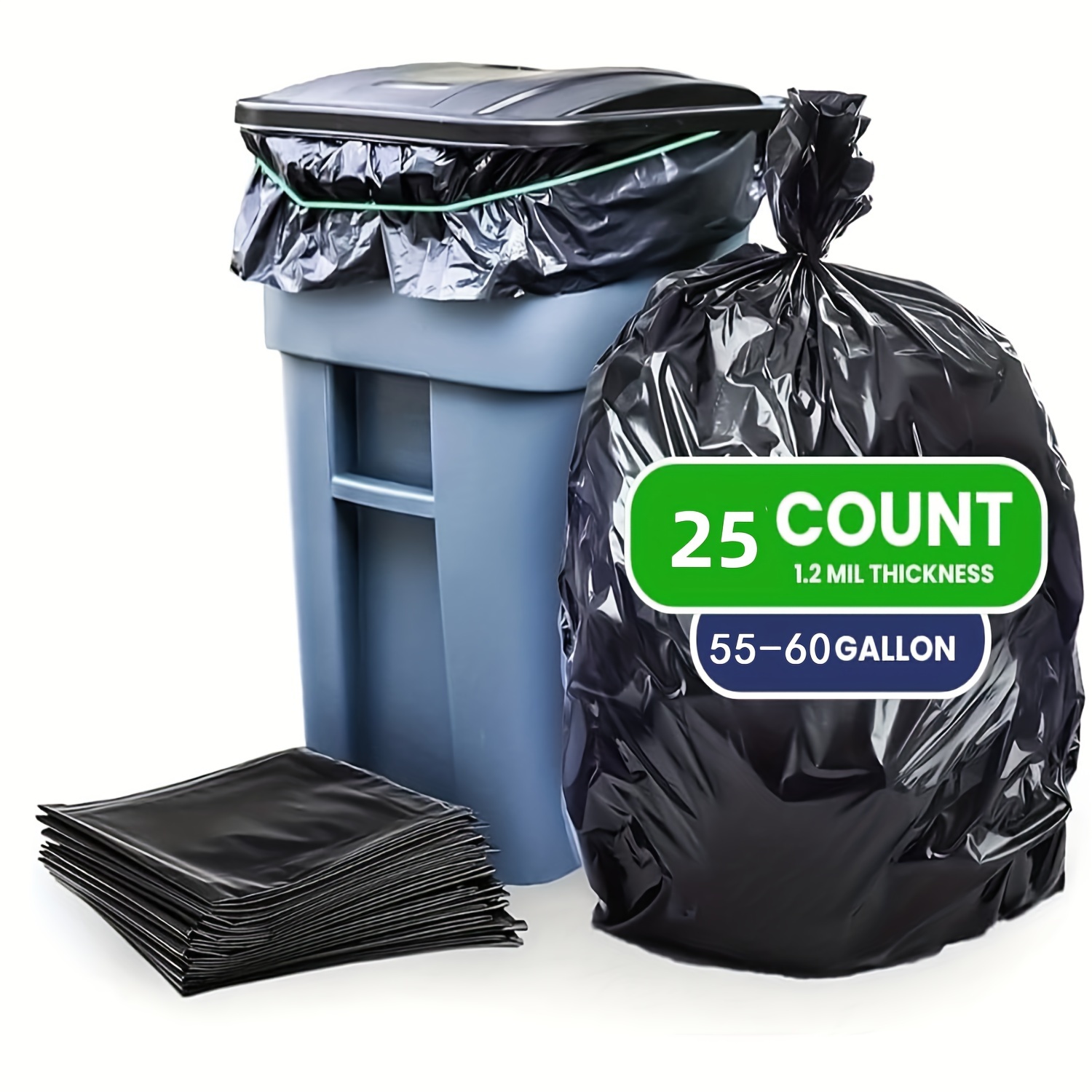 TEMU Extra Large Trash Bags Super Strong 55-65 Gallon Heavy Duty Trash Bags 50/100/150 Pack Black Trash Bags, Perfect For And Outdoor Activities