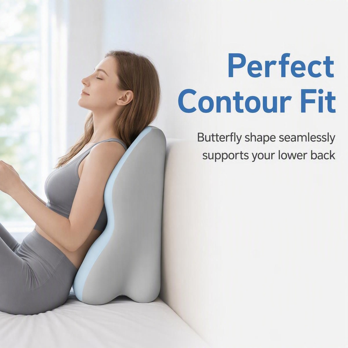 TEMU 2026 Latest Model - Contour Bed Back Pillow, Lower Back Cushion, Comfortable Sitting Rest Pad For Indoor Bedroom Daily Use