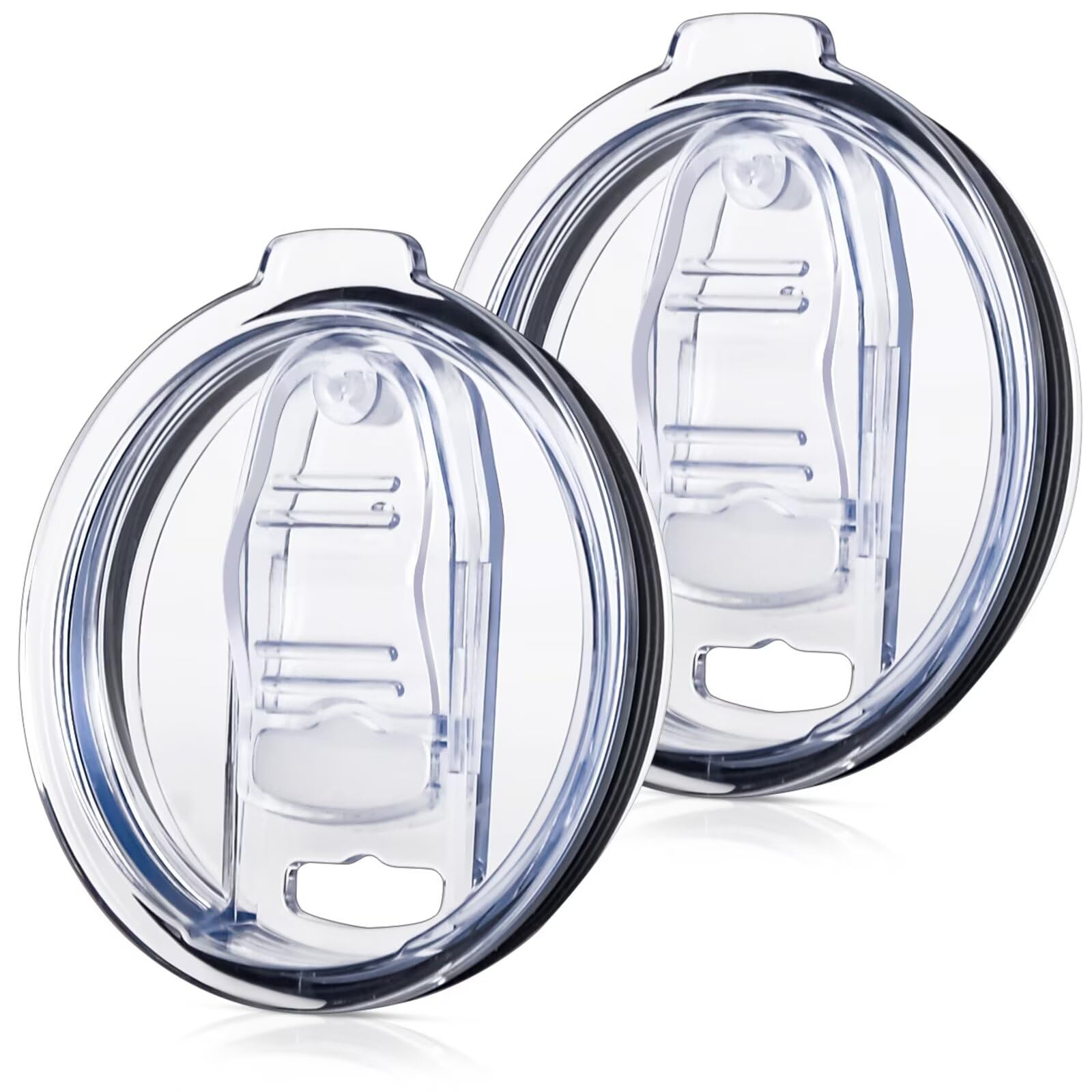 TEMU Clear Flip Tumbler Lid 2pcs For 40oz Cup, Fully Transparent Sliding Replacement Cover, Reusable Travel Tumbler Mug Parts