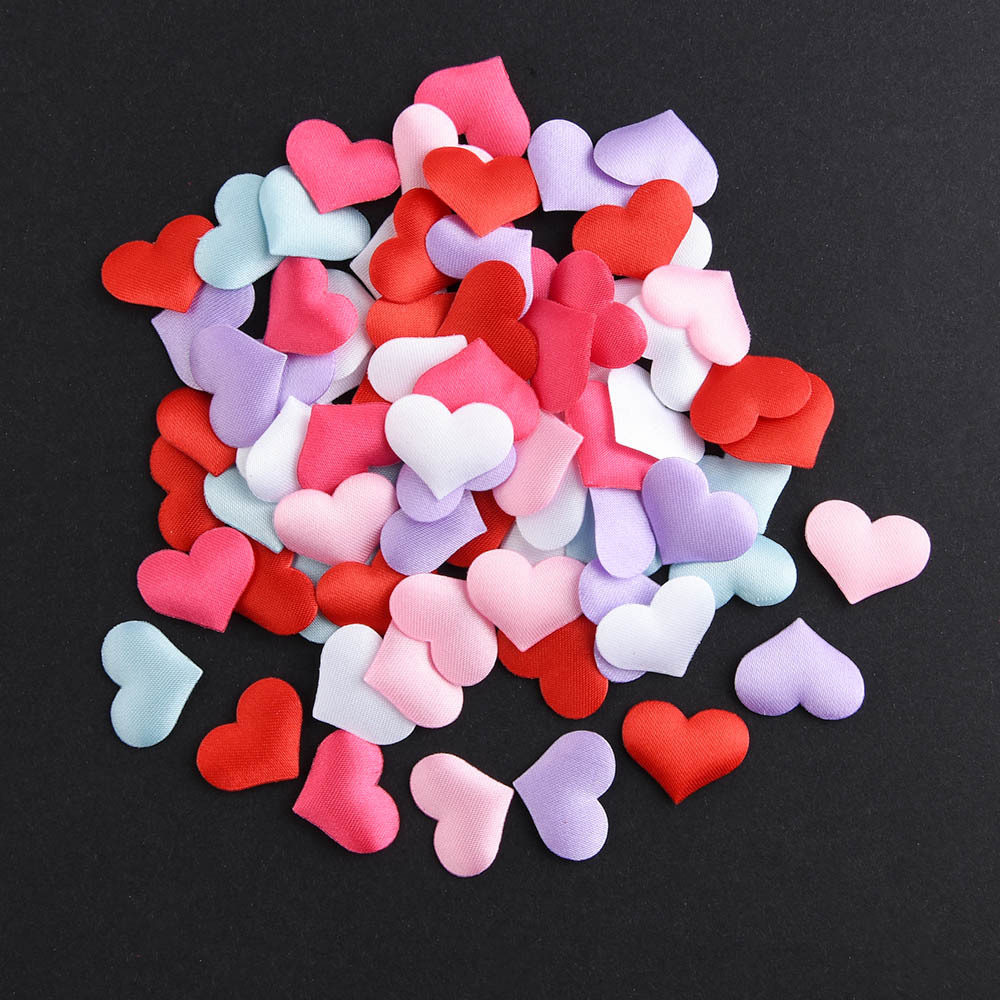 

Eoohan en de cœur en tissu, 60/200 pièces, 1,6*2,0 cm, couleurs assorties, pétales d' à disperser pour la Saint-Valentin, les , les décorations de fête.