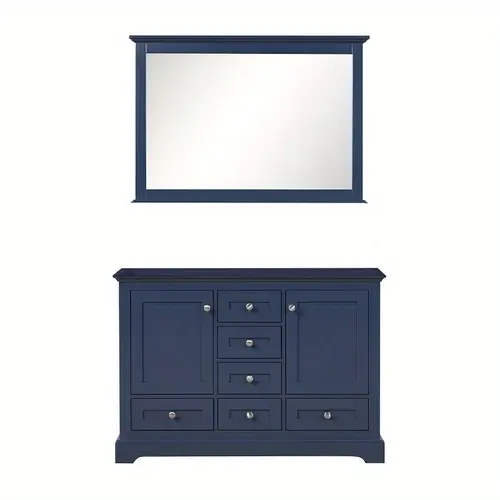 navy blue double bath vanity 48 x 22 and 46 in