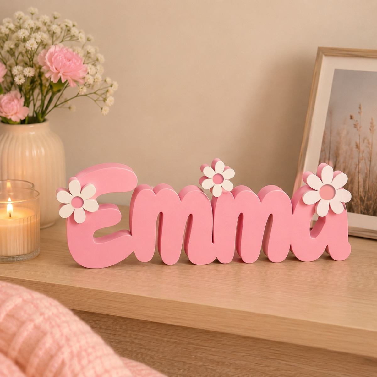 TEMU Personalized Name Tabletop Decor, Custom Pvc Freestanding Name Sign With , Decorative Name Plaque For Bedroom Shelf Desk