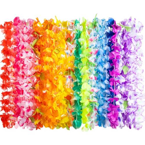24 bulk tropical flower lei hawaiian lei beach hawaii luau party favors decoration birthday party supplies