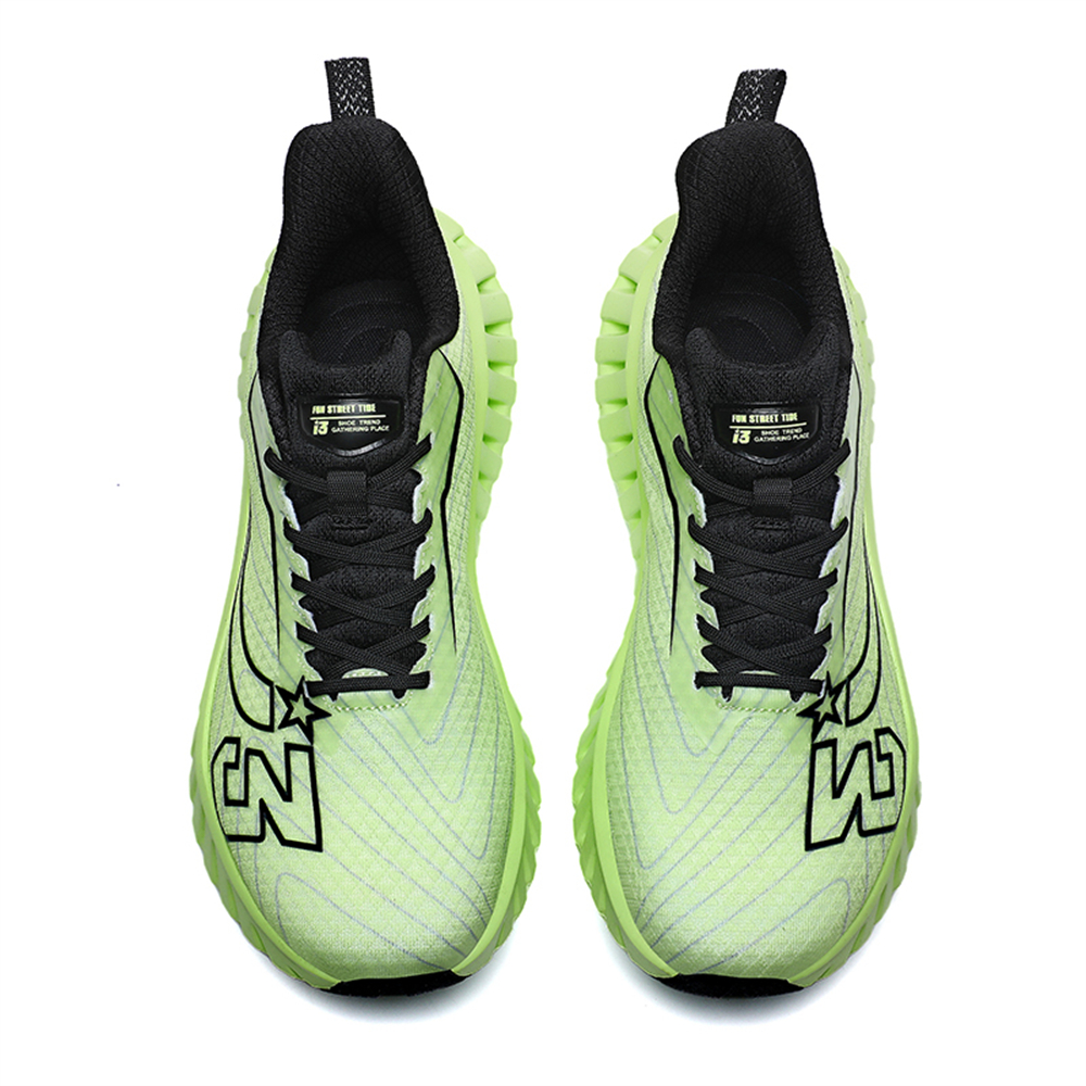 Carbon Plate Technology - Men's Road Running Shoes, Thick-Soled Casual Sneakers for Men, Comfortable and Breathable Fabric Upper, Cushioning and Shock-Absorbing MD Midsole, Slip-Resistant and Wear-Resistant Rubber Outsole, Low-Top Lace-Up Closure