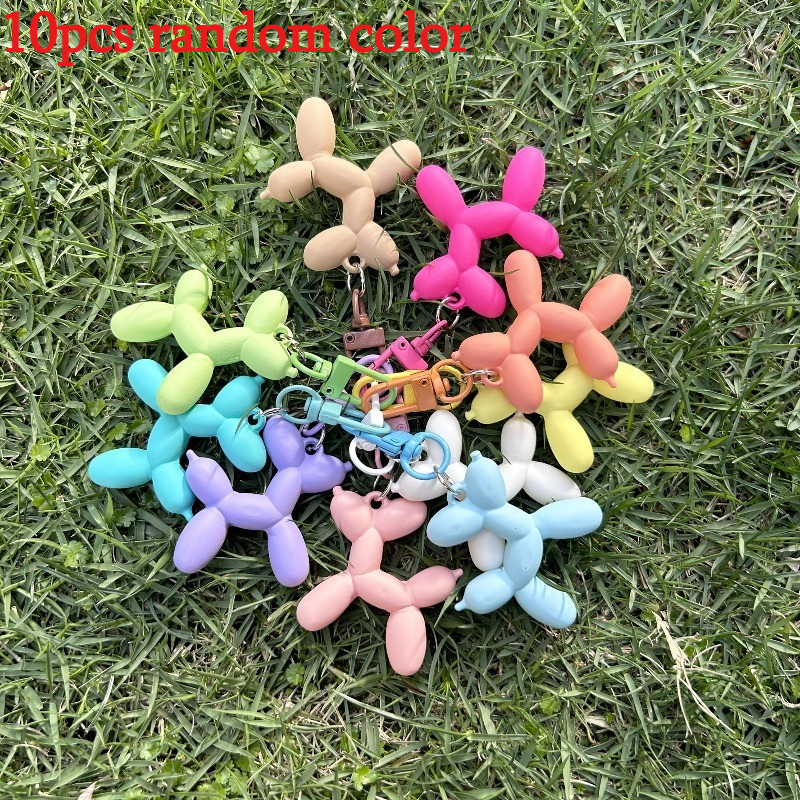 TEMU 20 Cute Macarons Matte Glitter Bubble Balloon Dog Keychains, Fun Cartoon Animal Keychains, Ladies Car Bag Pendant - Unique Birthday And Holiday