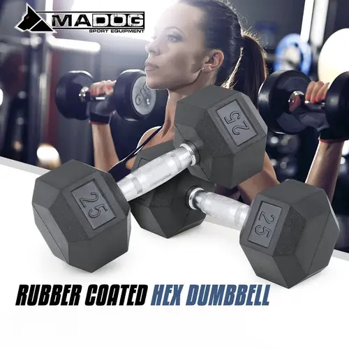 hex dumbbells rubber coated cast iron dumbbell set hand weights with anti lbs