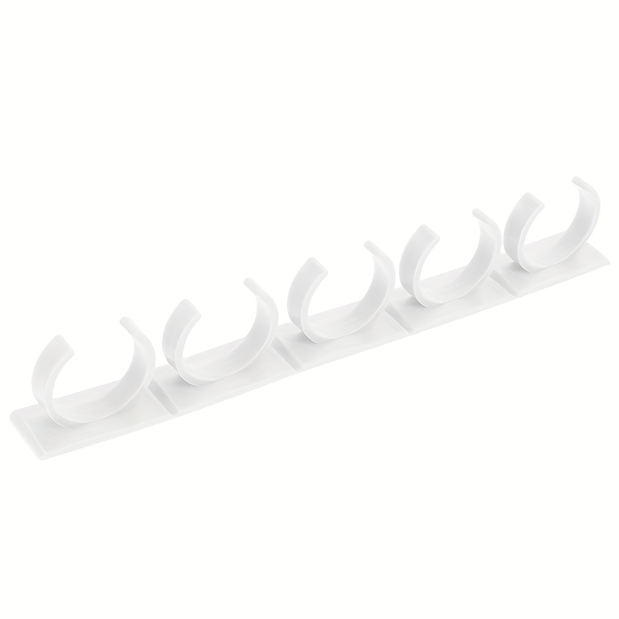 TEMU Wall-mounted Spice Jar Storage Rack- Heavy-duty Plastic Adjustable Kitchen Organizer With Perforated Shelves And Suction Cups/legs, Space-saving