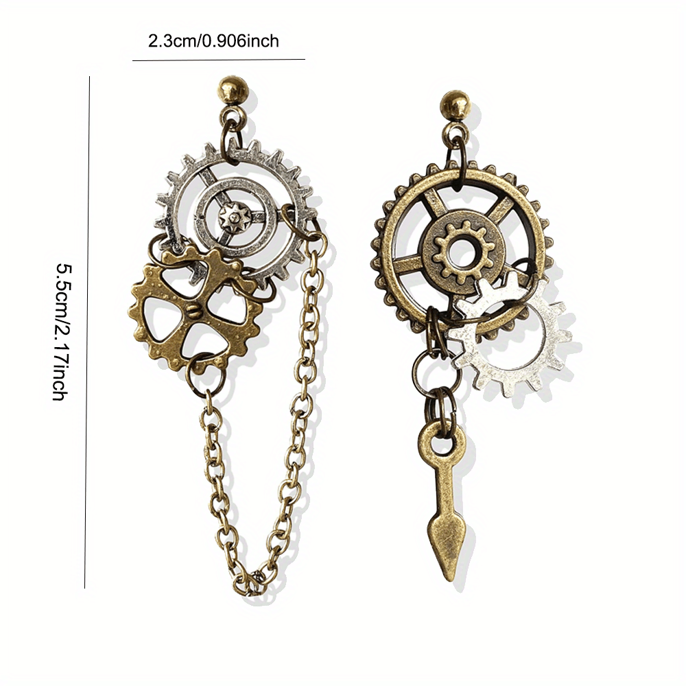 TEMU Steampunk Earrings For Women And Men, Dangle Earrings
