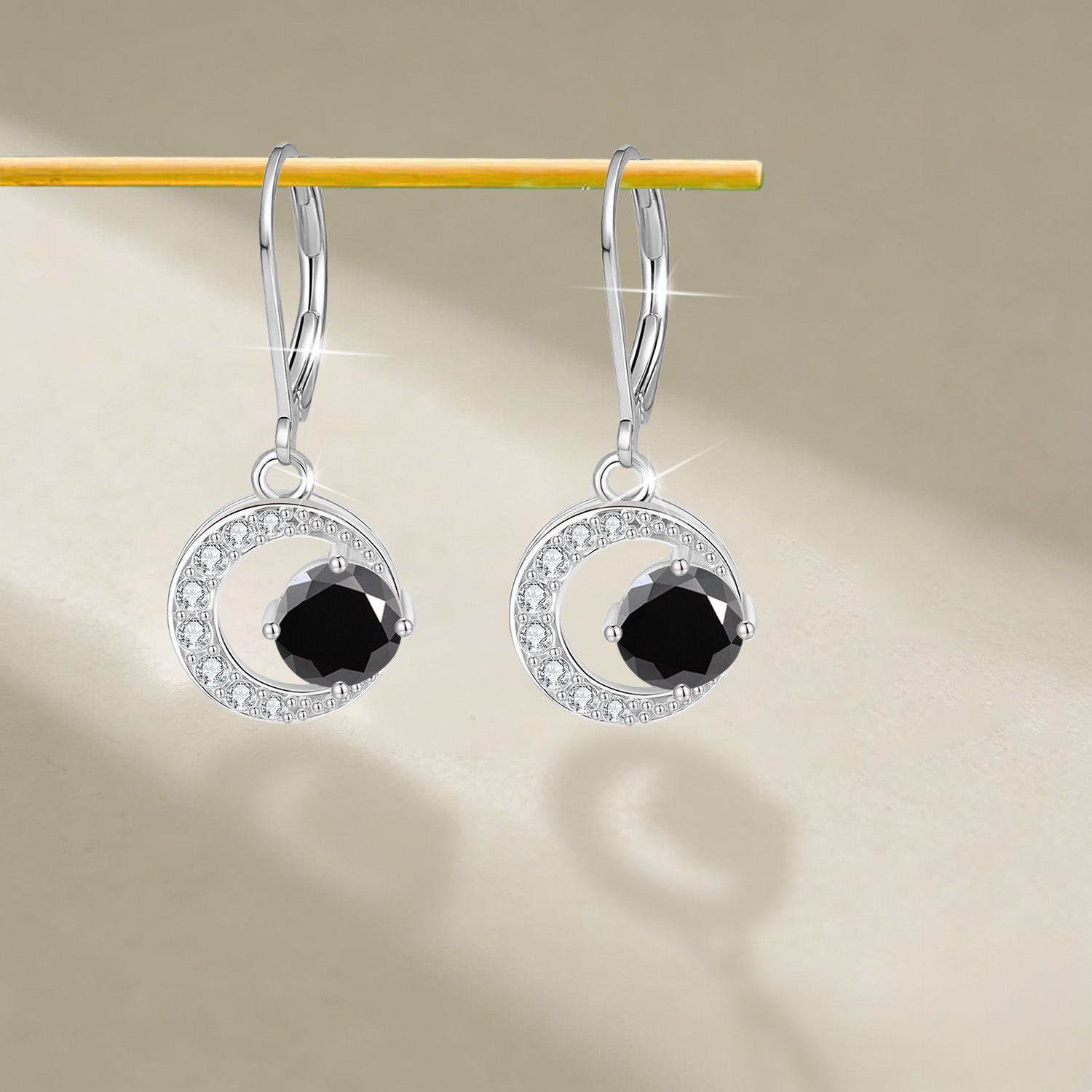 Men's Moissanite Earrings with Hypoallergenic Hooks, Gift for Him