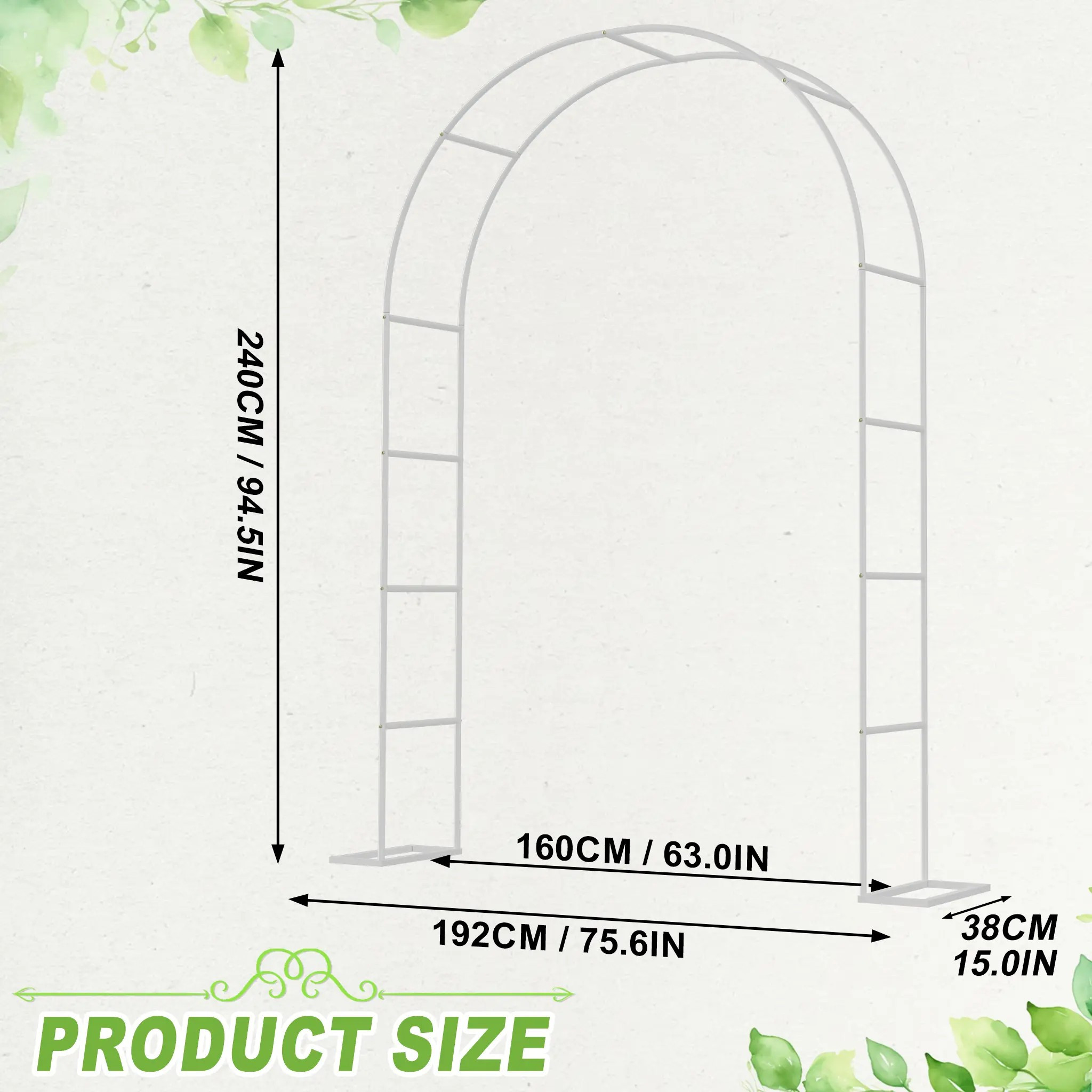 192x38x240cm garden vine stand arch planter gardening stand made of metal stable rose arch for climbing plants decoration garden arch wedding and celebration decoration