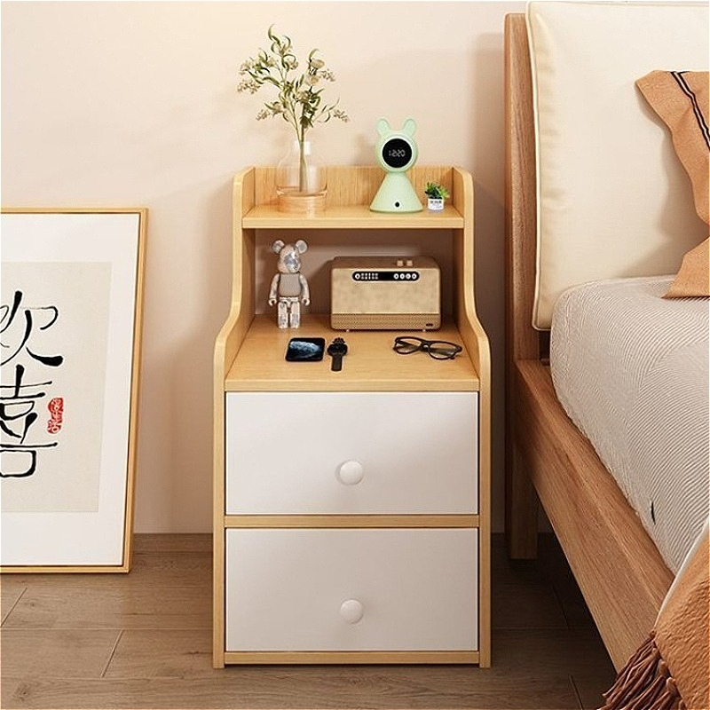 TEMU Modern Nightstand With Storage Shelf - Space-saving Bedside Table For Bedroom, Living Room, And Home Office - Durable Hardwood Construction -