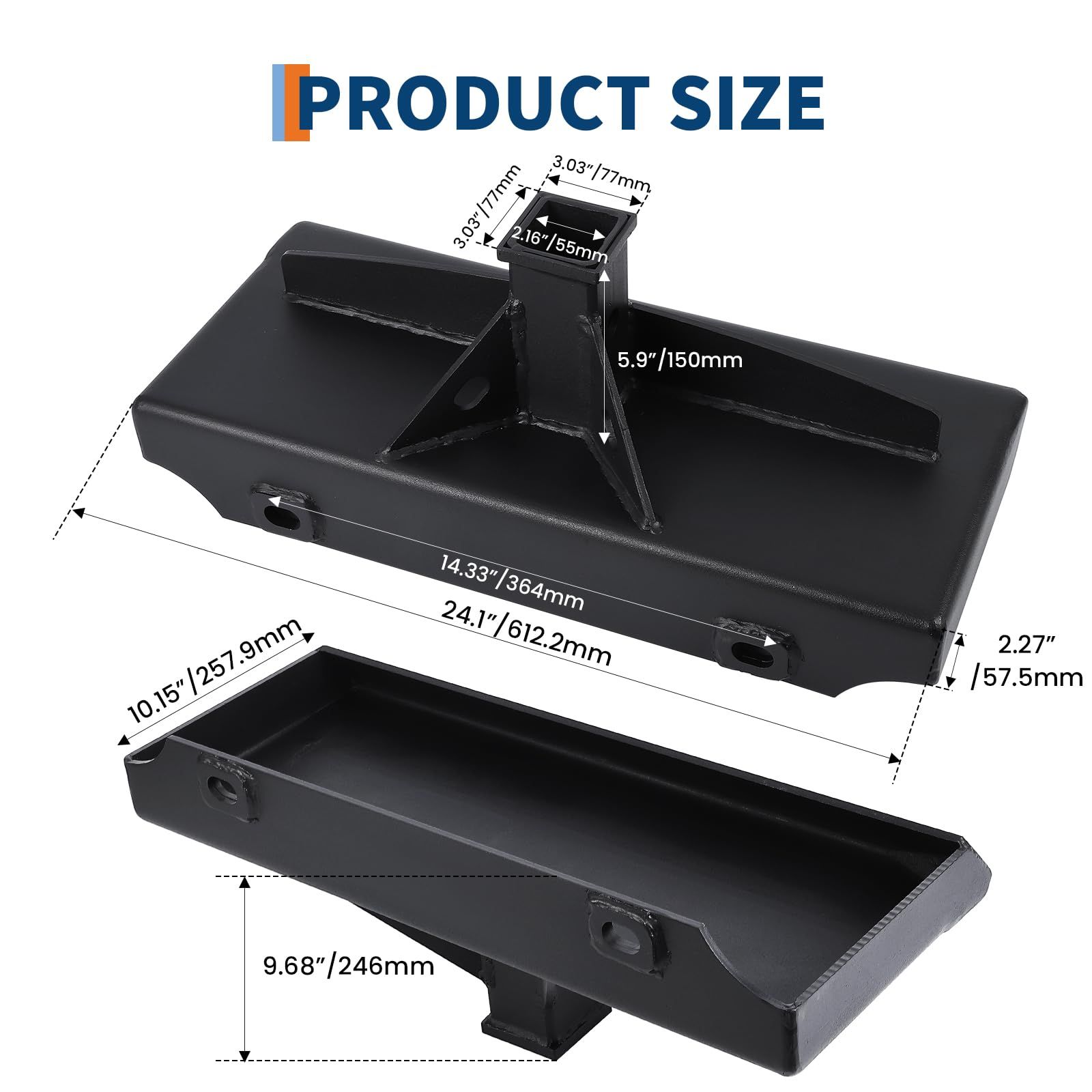 Heavy-duty Mini Skid Attachment Plate With 5cm Receiver, Compatible With , , And Witch Loaders, For Halloween