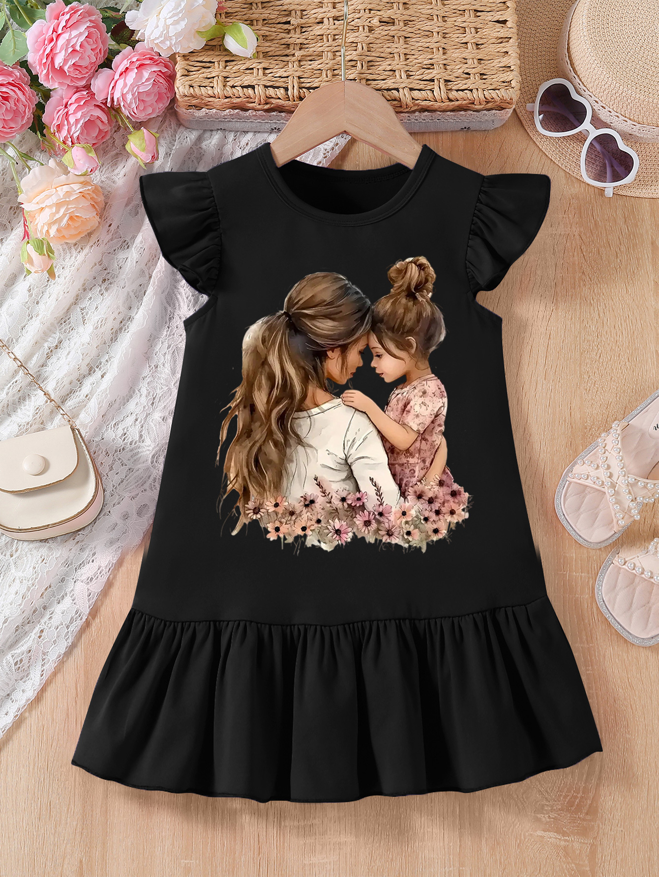 black v neck long sleeve dress Black V-Neck Maxi Dress With Long Sleeve And Slit main image 1