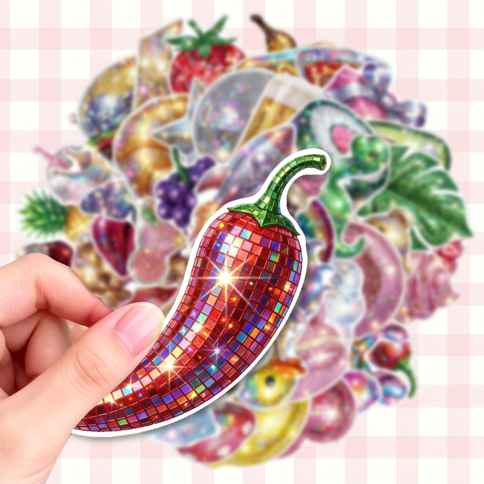Disco Fruit And Vegetable Drink Retro Stickers, And Wear-resistant Material, Suitable For , Water Cups, Suitcases, Skateboards, Bicycles, Etc