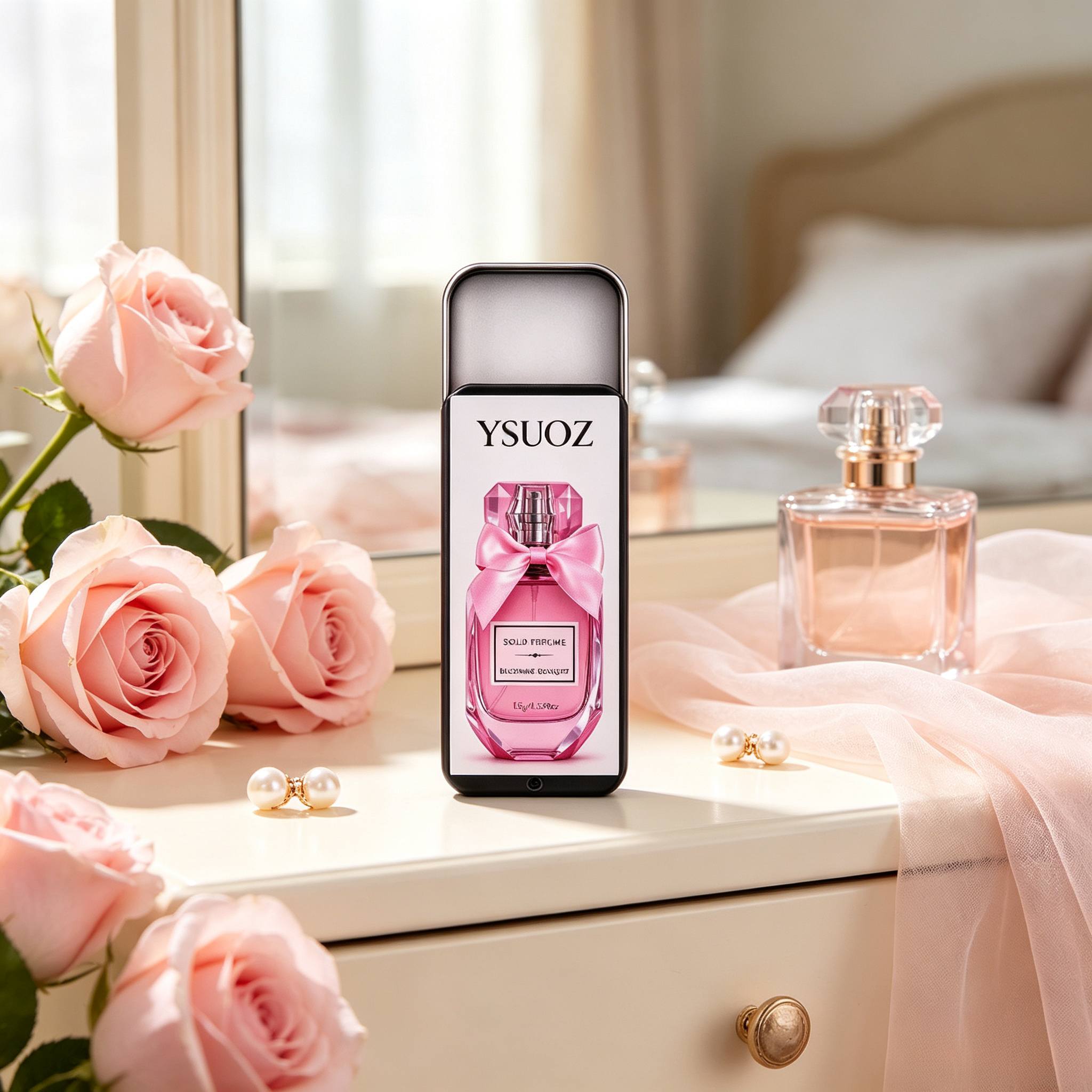 YSUOZ Pink Blooming Bouquet Solid Perfume for Women, Long-Lasting Floral Fragrance Balm, Portable Travel Size Perfume, Ideal Birthday Christmas Gift for Dating Daily Use