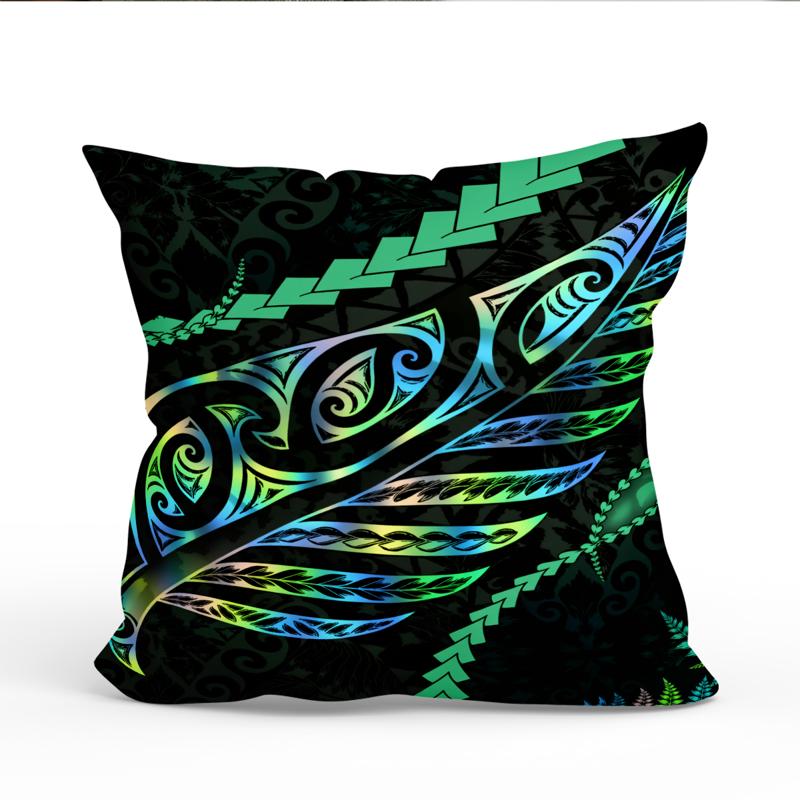 TEMU 1pc Of Maori Art Throw Pillow Cover Featuring A Polynesian Design, Home Decor. This Short Plush Pillowcase Measures 17.7 Inches By 17.7 Inches