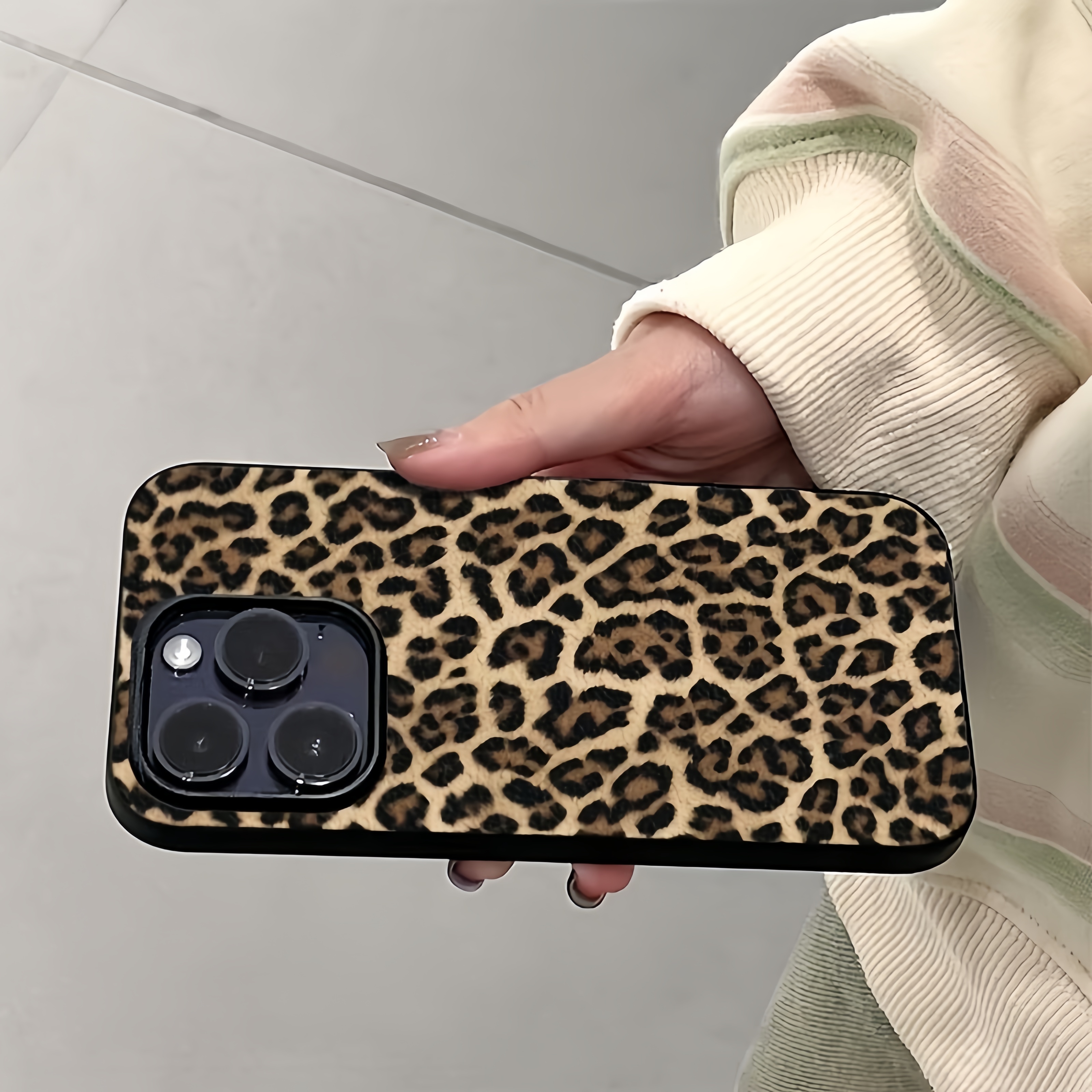 TEMU Phone Case: 1 Fashionable Leopard Print Lychee Texture Full-coverage Tpu Phone Case, Suitable For Iphone 11 12 13 17 Pro Max