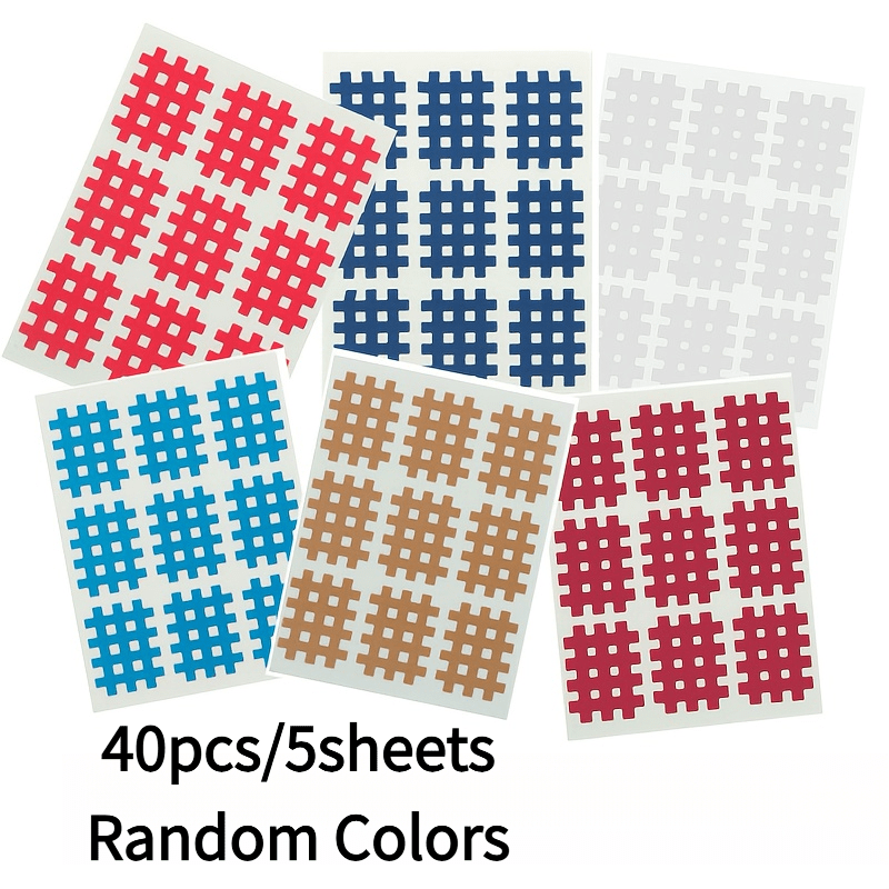 Image of 40pcs Muscle Patch - Breathable Cross-shaped For Muscle Cramp And , Adhesive Backing For Targeted On Shoulders, Elbows, Body - For Athletes And Physical, Random Colors