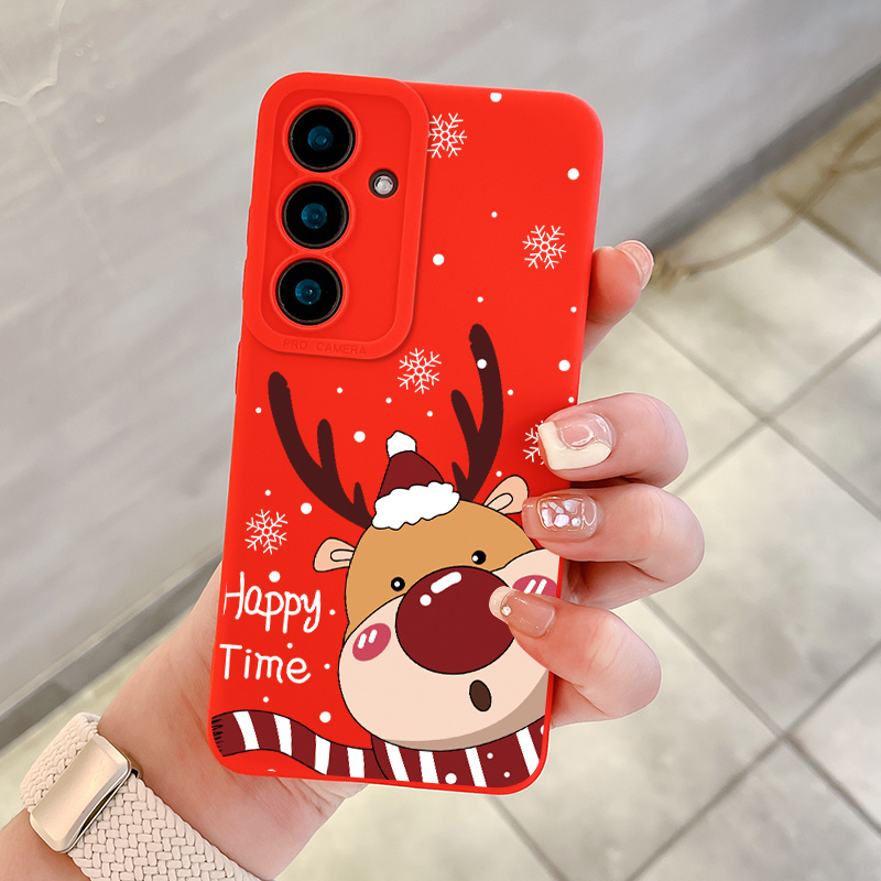 TEMU Phone Case: Luxury Fashionable Shockproof Design Cute Christmas Deer Pattern Phone Case For Galaxy S24 S23 S22 S21 Fe A55 A54 A53 A52 A52s A32