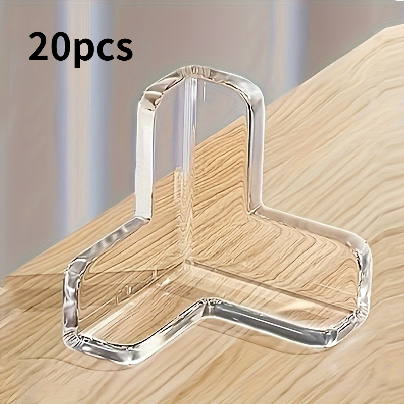 TEMU 20pcs Of Transparent Safety Pvc Protective Covers, T-shaped Table Corner Edge Protectors, Power Outlet Anti-collision Protective Covers, Table