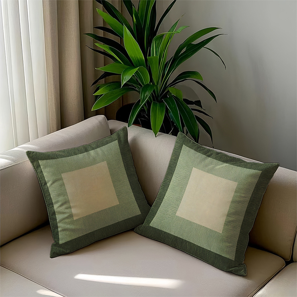 TEMU 2D - Juego de 2 fundas de almohada 2D con de verde, 2 piezas, adecuado para sofás de tela modernos, decoración interior/exterior, sillas de